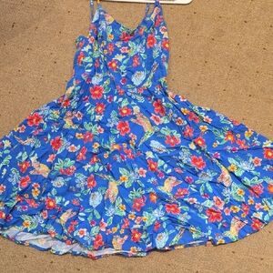 Old Navy Blue Dress with Floral Accents